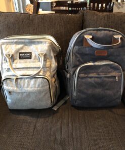 Mokaloo Diaper Bag Backpack, Large Baby Bag, Multi-functional Travel Back Pack, Anti-Water Maternity Nappy Bag Changing Bags (Light Grey) Light Grey 32 81y19CCWMrL