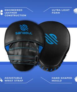 Alternative view of Sanabul Essential Curved Punching Mitts for Boxing and MMA | Ultimate Boxing Mitts & Pads Training Gear for Athletes | High-Performance Focus Mitts Muay Thai Pads for Sparring & Training Boxing Pads Metallic Blue