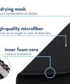 S&T INC. Dish Drying Mat for Kitchen, Absorbent, Reversible XL Microfiber Dish Mat, 18 Inch x 24 Inch, Black Galaxy Mesh Black Mesh 13 81y3xRNFlFL