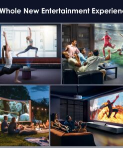 4K Support Projector with Wifi and Bluetooth, OWNKNEW Portable Mini Projectors for Outdoor Movies Use, Video Projector Compatible with TV Stick, Laptop, Smartphone, Xbox, PS5 Grey 13 81y4e775GQL