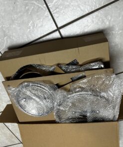 Wodillo Pots and Pans set, Nonstick Kitchen Cookware Sets, 5 PCS Induction Cookware Set, Non Stick Cooking Set w/Frying Pans & Saucepans,Dishwasher Safe, Oven Safe to 420°F 5PCS/Black 44 81y5CiZNghL