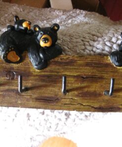 Black Bear Family 3.5 x 7.5 Hand-cast Resin Figurine Key Holder 22 81y5plsWDaL