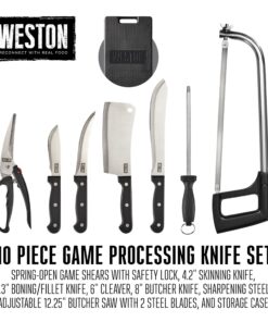 Weston 10-Piece Game Processing Knife Set, Black, 19.1X12.5X9.75 23 81y6Fe2s88L