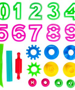 KIDDY DOUGH 40 Pack of Birthday Party Favors Bulk Dough & Clay Pack - Includes Molded Animal Shaped Lids + 40 Shapes & Numbers Dough Tools - Holiday Edition - (1oz Tubs - 40oz Total), Multi Color 19 81y6ZbO1vhL 1