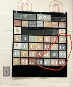 The Ultimate Classroom Calendar Pocket Chart for Kids - Simplified Calendar with Educational Cards for Easy Learning - Fun Boho Classroom/Teacher Must Have Supplies That Fits Nicely w/Any School Decor Calendar for Kids 38 81y7pFI8ycL