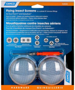 Camco Flying Insect Screen | Features a Heavy-Duty Stainless Steel Mesh Cover and Fits Most Duo-therm and Suburban Furnace Vents (42141) 2 Count (Pack of 1) 2 Count (Pack of 1) FUR200 46 81y8 2gVxnL
