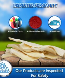 PET MAGASIN Rawhide Alternative Natural Jumbo Cow Ears 12-Pack Dog Treats Super Chew Long-Lasting, Made in Registered Facility 26 81y8 O518JL