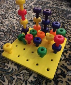 Fun Express Stack It Peg Game with Board - Toddler Activity - Occupational Therapy for Autism - 1 Board and 30 Pegs 12 81y9 LDDo L