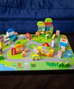 Alternative view of Fat Brain Toys My Town Block Set - Jigsaw Puzzle & Wood Block Set for Preschoolers