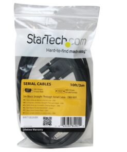 StarTech.com 3m Black Straight Through DB9 RS232 Serial Cable - DB9 RS232 Serial Extension Cable - Male to Female Cable (MXT1003MBK), 10 ft / 3m 7 81yAOgoVWsL