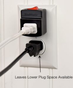 BindMaster 2 Prong Single Port Power Adapter for Outlet with Red Light Indicator On/Off Switch to be Energy Saving, Black {3 Pack}…… 3 Pack Black 2 Prong 11 81yBLojQlEL