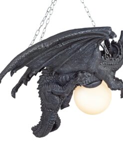 Design Toscano Nights Fury Dragon Gothic Decor Hanging Light Fixture, 21 Inch, Greystone 17 81yDN83H8DL