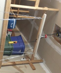 Partsam 440Lbs Lift Electric Hoist Crane Remote Control Power System, 110V Electric Hoist Zinc-Plated Steel Wire Overhead Crane Garage Ceiling Pulley Winch w/Straps (w/Emergency Stop Switch) 60 81yDYhcjwJL