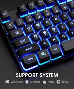 Rii Gaming Keyboard and Mouse Set, 3-LED Backlit Mechanical Feel Business Office Keyboard Colorful Breathing Backlit Gaming Mouse for Working or Primer Gaming,Office Device (RK108) 25 81yESJolAIL