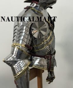 Alternative view of NauticalMart Medieval Reenactment Suit of Armor Breastplate with Helmet Adult Costume