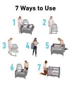 Graco Pack 'n Play Day2Dream Travel Bassinet Playard Features Portable Bassinet Diaper Changer and More (Lo, Lo, W/Fold Flat Bassinet) 29 81yFKmvIWAL