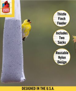 More Birds Finch Sock Bird Feeder, Nyjer or Thistle Seed, 2 lb Seed Capacity, 2 Pack 10 81yFRerr9HL