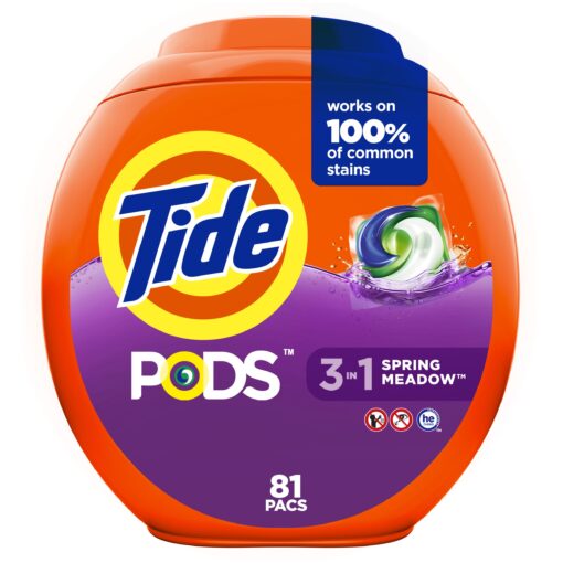 Tide PODS Laundry Detergent Soap Pods, Spring Meadow, 81 count 81 Count (Pack of 1)