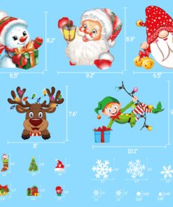 350PCS Christmas Decorations Snowflakes Window Clings Vintage Xmas Winter Decals Santa Clause Gnome Elf Snowman Reindeer Party Cling Decor 26 81yISiCRDCL