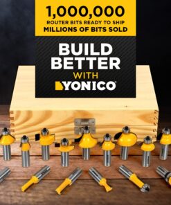 YONICO Tongue and Groove Router Bits Set for 3/4-Inch Stock 1/2-Inch Cutting Depth 1/4-Inch Tongue 2 Bit 1/2-Inch Shank 15221 Up to 3/4" Stock - 1/2" Depth - 1/2" Shank 23 81yJgRfSLeL