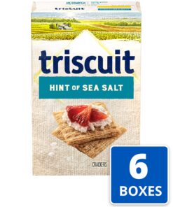 Alternative view of Triscuit Hint of Sea Salt Whole Grain Wheat Crackers, Vegan Crackers, 6 - 8.5 oz Boxes