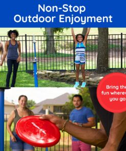 Giggle N Go Yard Games for Adults and Kids - Outdoor Polish Horseshoes Game Set for Backyard and Lawn with Frisbee, Bottle Stands, Poles and Storage Bag 24 81yKQqGytYL