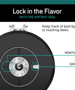 Coffee Gator Stainless Steel Canister - Medium 16oz, Silver Coffee Grounds and Beans Container with Date-Tracker, CO2-Release Valve, and Measuring Scoop - Ideal Coffee Lovers Gifts for Her 17 81yL09O1dCL 3