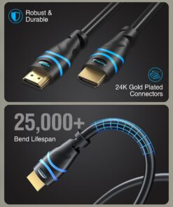 BlueRigger 8K HDMI Cable (10FT - 2 Pack, 8K 60Hz HDR, 4K 120Hz, High Speed 48Gbps with Ethernet, eARC, 3D, HDCP 2.3) - Compatible with PS5, Xbox, Roku, Apple TV, Switch, PC 10FT 15 81yLkBqwJtL
