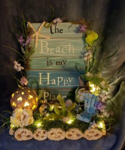 Grasslands Road Wall Starfish GR Beach is My Happy Place Plaque, Medium, White, Blue 33 81yNukVMK4L