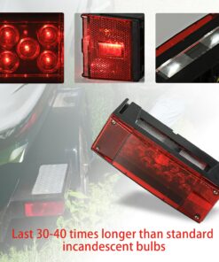 Wellmax 12V LED Trailer Lights, Submersible and Waterproof Low Profile Rectangular tail lights for RV, marine, boats, trailers 20 81yO1Cig6HL