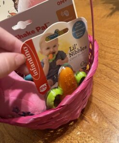 Infantino Lil' Nibbles Textured Silicone Baby Teether - Sensory Exploration and Teething Relief with Easy to Hold Handles, Orange Carrot, 0+ Months 28 81yOdxkNPUL