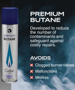 Colibri Premium Butane Fuel Refill for Lighters, Butane Torch Replacement Canisters, 99.999% Pure Butane Refill Fluid for Lighters, 90ml (3.04fl oz) Cans, Pack of 3 17 81yOoKXvdIL