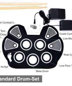 Alternative view of Rock And Roll It – Drum. Roll Up Portable Drum Set for Kids & Adults. Drum Practice Pad Kit for Beginners. Electronic Silicone Drum Practice Pad | Pedals | Drum Sticks