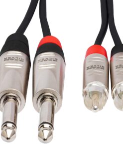 Alternative view of Hosa HPR-005X2 Dual REAN 1/4" TS to RCA Pro Stereo Interconnect Cable, 5 Feet
