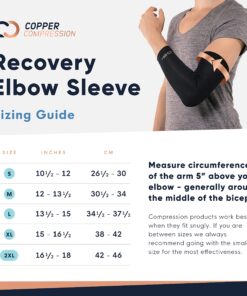 Copper Compression Elbow Brace for Tendonitis, Tennis Elbow & Golfer Elbow- Copper Infused Orthopedic Brace for Golfers, Arthritis, Bursitis. Fit for Men & Women - M Original Medium 21 81yRM1iFC1L