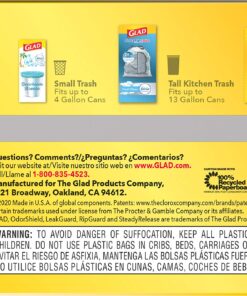 Glad Tall Kitchen Protection Series Drawstring Trash Bags -13 Gallon Grey Trash Bag - 90 Count 90 Count (Pack of 1) 46 81yRWA8jyzL