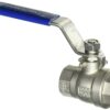 Duda Energy 2PCBV-WOG200-F050 Full Port Ball Valve, 1/2" NPT, 2 Piece, 304 Stainless Steel with Blue Vinyl Handle, 5" .5" 2 Piece | Standard 45 81yTvrKcIUL