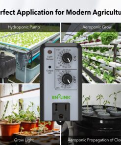 BN-LINK Short Period Repeat Cycle Intermittent Timer, Interval Timer - Day, Night, or 24 Hour Operation, Photocell Light Sensor Dusk to Dawn for Hydroponics Aquaponics Aeroponics 4.3 in * 2.3 in* 2.1 in 25 81yUVGDFkL