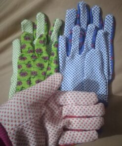 G & F 1852-3 Women Soft Jersey Garden Gloves, Women Work Gloves, 3-Pairs Green/Red/Blue per Pack 42 81yVtNxMmUL 2