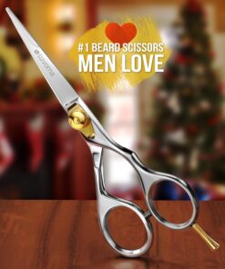 Suvorna Beard scissors for men | Mustache scissors for men | Beard trimming scissors | Grooming scissors men | Barber scissors, 5 inch hair scissors professional | Japanese steel hair cutting scissors Contemporary 12 81yWJKyBpL