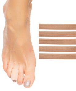 ZenToes Open Toe Tubes Fabric Gel Lined Sleeve Protectors for Corns, Blisters, Hammertoes - 5 Pack - 29” of Tubing (Medium) Medium (Pack of 5)
