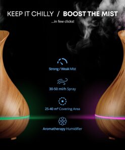 Smart WiFi Wireless Essential Oil Aromatherapy Diffuser - Works with Alexa & Google Home – Phone App & Voice Control - 400ml Ultrasonic Diffuser & Humidifier - Create Schedules - LED & Timer Settings Light Brown 18 81yX9fFk7VL