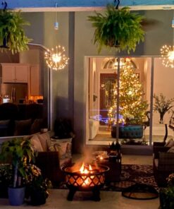 200LED Hanging Sphere Lights, Battery Operated Starburst Lights, 8 Modes Dimmable Remote Control, Waterproof Fairy Lights, Copper Wire Lights, Indoors Outdoors Christmas Decoration (Warm White) 1 Pack Warm White 32 81yYzebBUfL