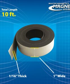 Master Magnetics - B005HY9XFC Magnet Tape, One Side Adhesive Magnetic Tape, 1/16" Thick x 1" Wide x 10 Feet (1 roll), 07019 1 Count (Pack of 1) 16 81yZJtKTzOL