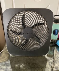 Treva 10-Inch Portable Fan, Powered by Battery and/or AC Adapter - Desk Fan Air Circulating with 2 Cooling Speeds, Personal Fan and Travel Fan for all your needs Black 38 81yZX8uEWmL