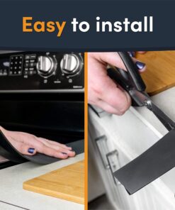 Linda’s Essentials Silicone Stove Gap Covers (2 Pack), Heat Resistant Oven Gap Filler Seals Gaps Between Stovetop and Counter, Easy to Clean Stove Gap Guard (21 Inches, Black) 21 Inches 32 81yZwkgADgL