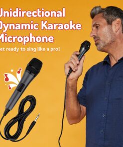 Alternative view of Singing Machine Wired Microphone for Karaoke, (Black) - Unidirectional Dynamic Vocal Microphone - Plug-In Microphone for Karaoke Machine, AMP, & Speaker - Mic for Singing, Public Speaking, & Parties 1 Black