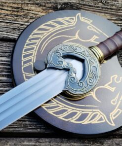 Lord of The Rings King Theoden’s Sword Herrugrim Replica with Display Plaque - Officially Licensed, 420 Stainless Steel Blade, Brass-Plated Guard - Perfect for Any LOTR Fan - 36 1/2" Overall 11 81yd3O1h0L
