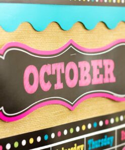 Teacher Created Resources TCR5615 Chalkboard Brights Calendar Bulletin Board Set, Paper, Multi 18 81ydJynlo9L