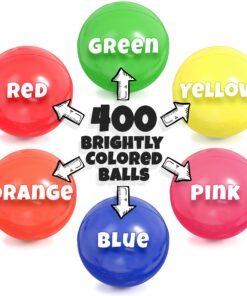 Alternative view of Click N' Play Plastic Balls for Ball Pit, Phthalate & BPA Free, Crush Proof Play Balls for Ball Pit, Pit Balls in Assorted Colors in Reusable and Durable Storage Mesh Bag with Zipper | 200, 1000 count Bright 400 Count